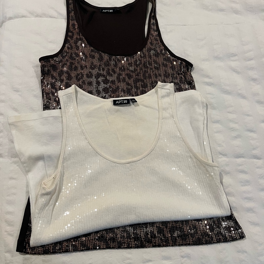 Apt. 9 Black Sequin Sleeveless Tank Top